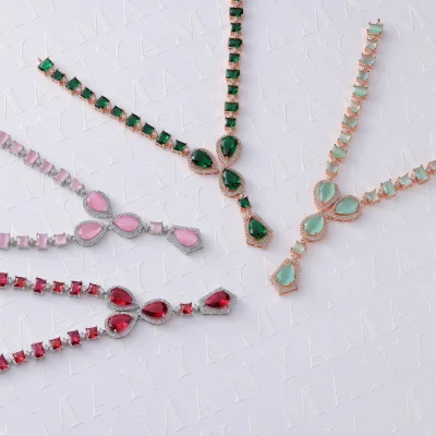 BEAUTIFIED STONES CHAINED NECKLACE