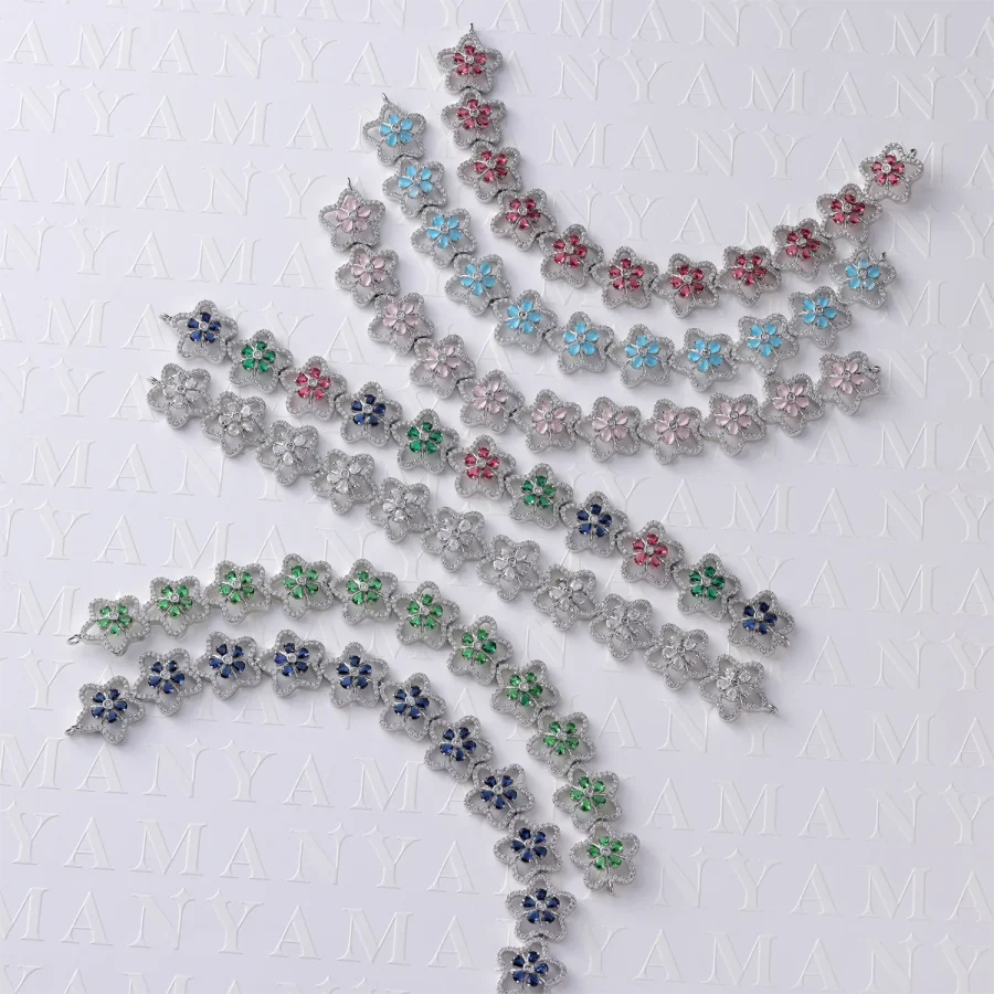 DIAMOND FLOWER SHORT GARLAND NECKLACE