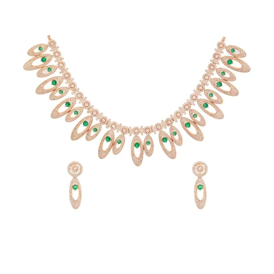 OVAL DIAMONDS RINGED NECK PIECE