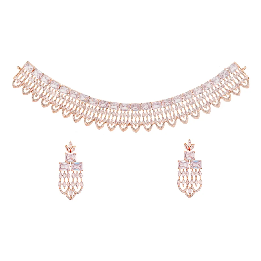 RED GEM HANGED DIAMONDS NECK PIECE