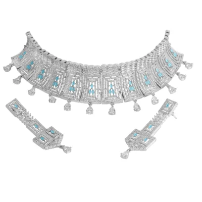 ICEFALL CHOKER SET WITH EARRINGS