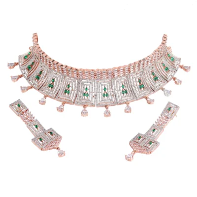 ICEFALL CHOKER SET WITH EARRINGS