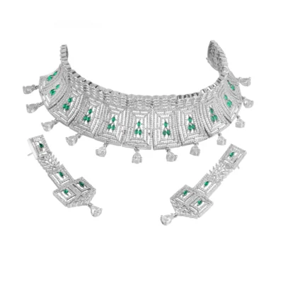 ICEFALL CHOKER SET WITH EARRINGS