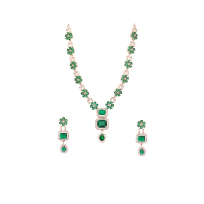 EMERALD BLOOM DIAMOND NECKLACE