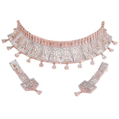 ICEFALL CHOKER SET WITH EARRINGS