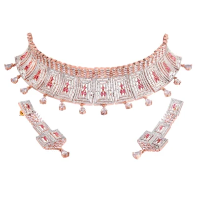 ICEFALL CHOKER SET WITH EARRINGS