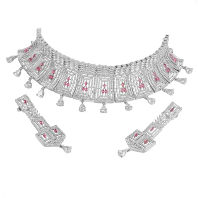 ICEFALL CHOKER SET WITH EARRINGS